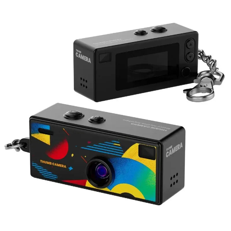 Light 1080P Keychain Mini Thumb Camera Portable Video Recorder Easy Carry For Daily Life Trip Outdoor Video Recording Qme Black-No TF card