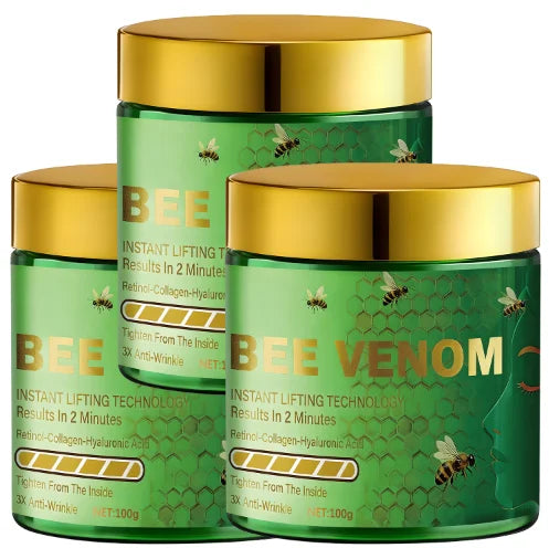 Bee Venom Instant Lifting Cream - 3X Anti-Wrinkle & Tightening Results in 2 Minutes with Retinol & Collagen. Qme YELLOW 100g