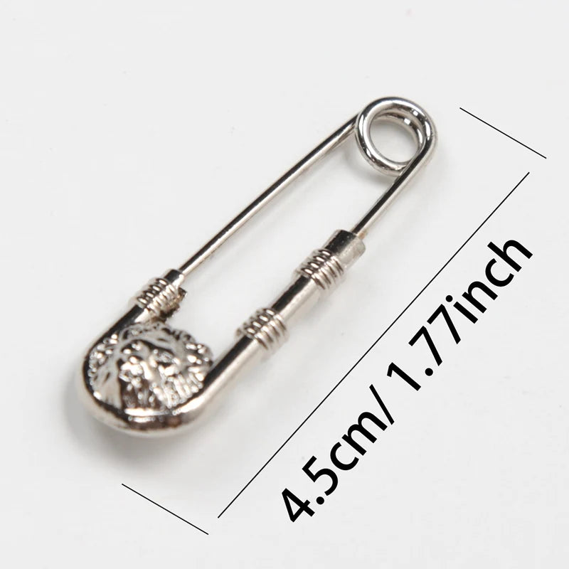 Retro Brooch Pin Fashion DIY Safety Pins Women Waist Closing Artifact Qme B-4.5cm -1.77inch