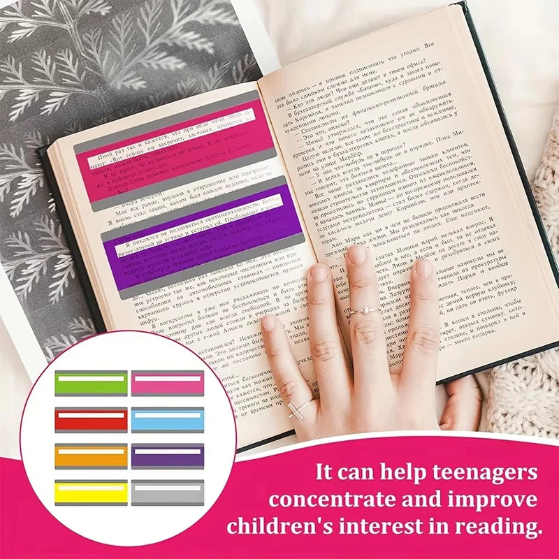 Large Guided Reading Strips Highlight Overlays Multicolor Tracking Qme