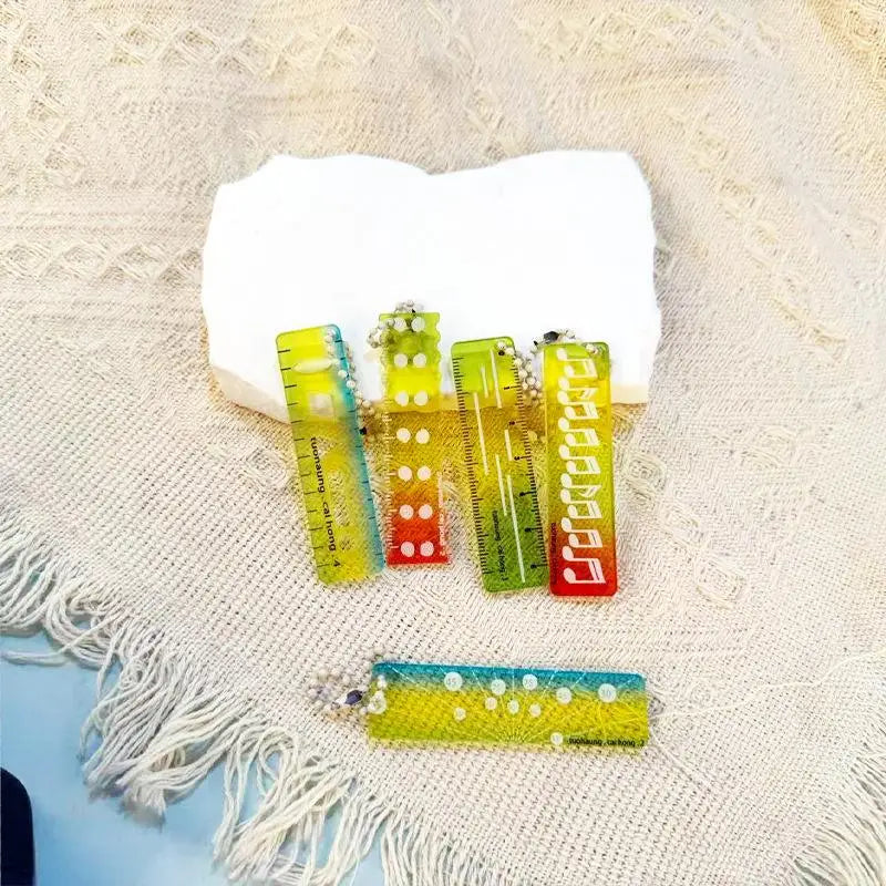 Cute Cartoon Animal Cat Dog Ruler Mini Portable Stationery Pendant Qme A2