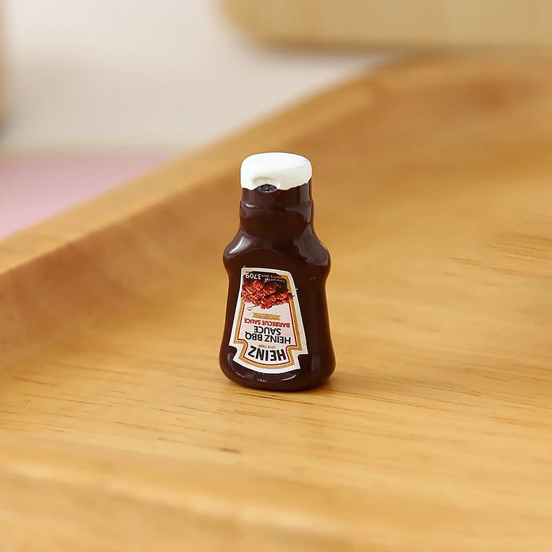 Dollhouse Miniature Strawberry Sauce Jam Jar Mini Kitchen Food Qme Coffee