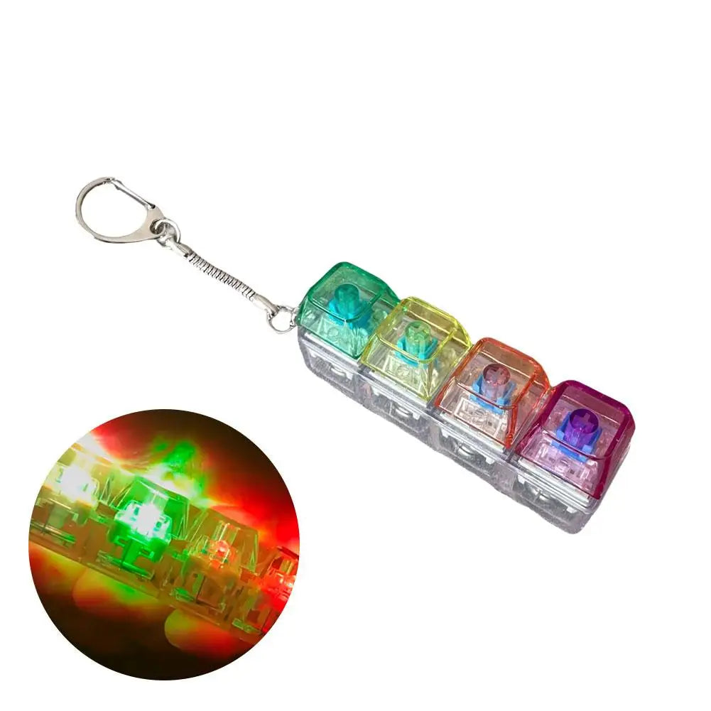4-Key Keyboard Fidget Toy Keychain Stress Relief Sound Clicker Office Qme F