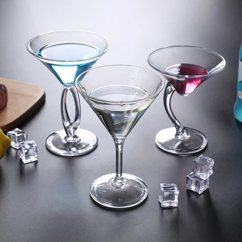 Acrylic Cocktail Cup Unbreakable Wine Glass Home Wedding Party Bar Qme