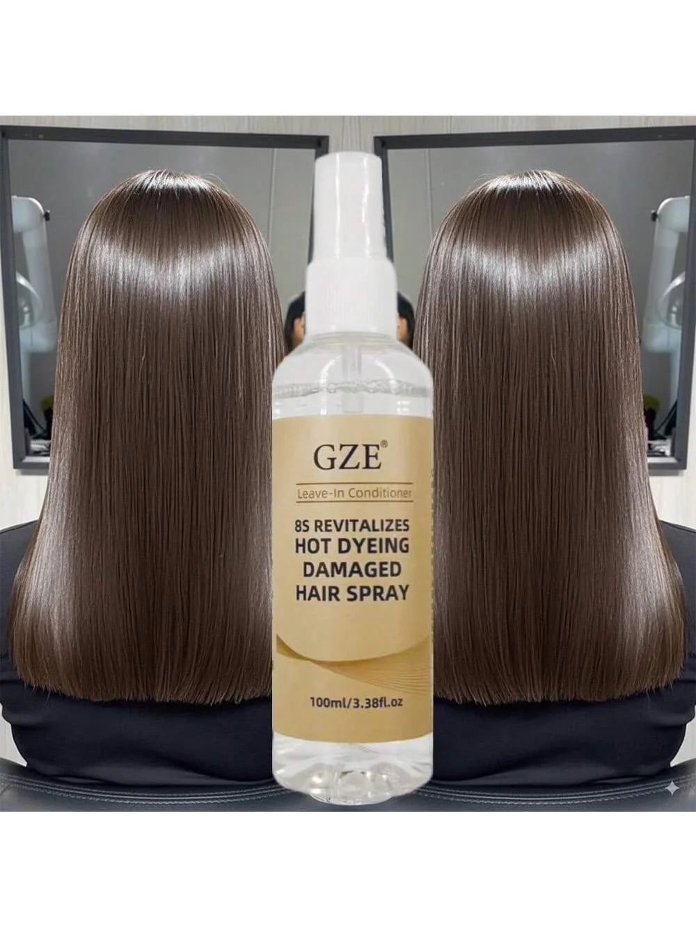 GZE 8 Seconds Hair Spray Professional Keratin Mist Smoothing Straightenig Soft Damaged Frizz Hair Care Product, Frizz Control Qme