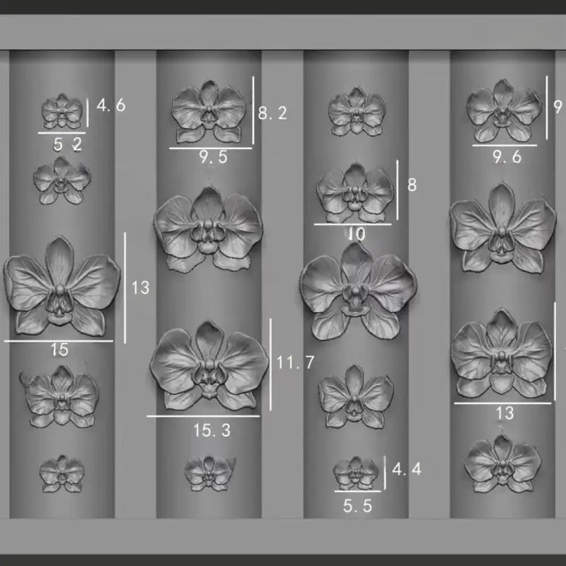 3D DIY Sweet Butterfly Orchid Flower Design Phalaenopsis Silicone Qme