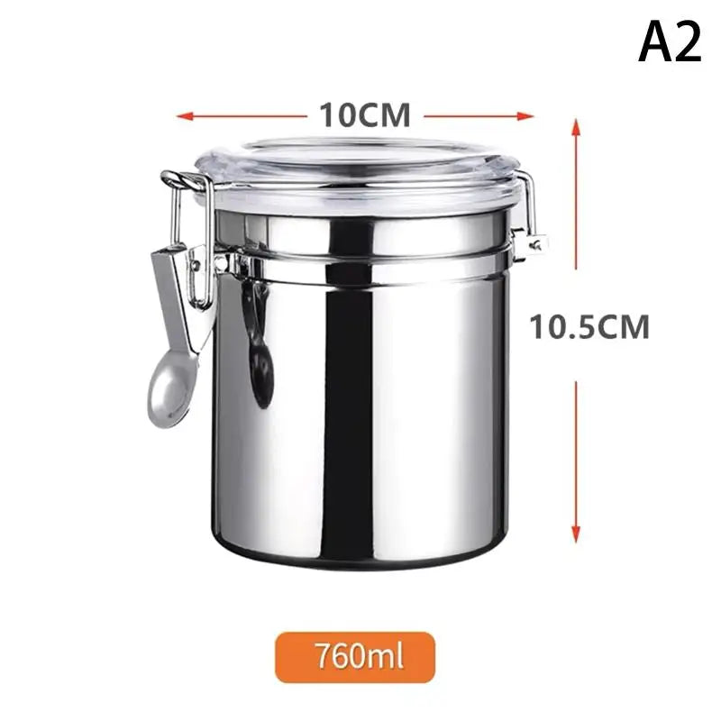 304 Stainless Steel Airtight Food Container Moisture-Proof Grain Storage Can for Kitchen Qme A2