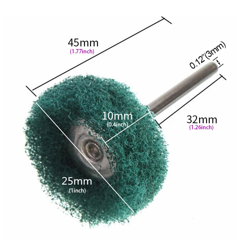 10/20pcs Mini Drill Abrasive Brush Nylon Buffing Polishing Wheel Dremel Rotary Hand Tool Accessories Set Rust Remover Qme