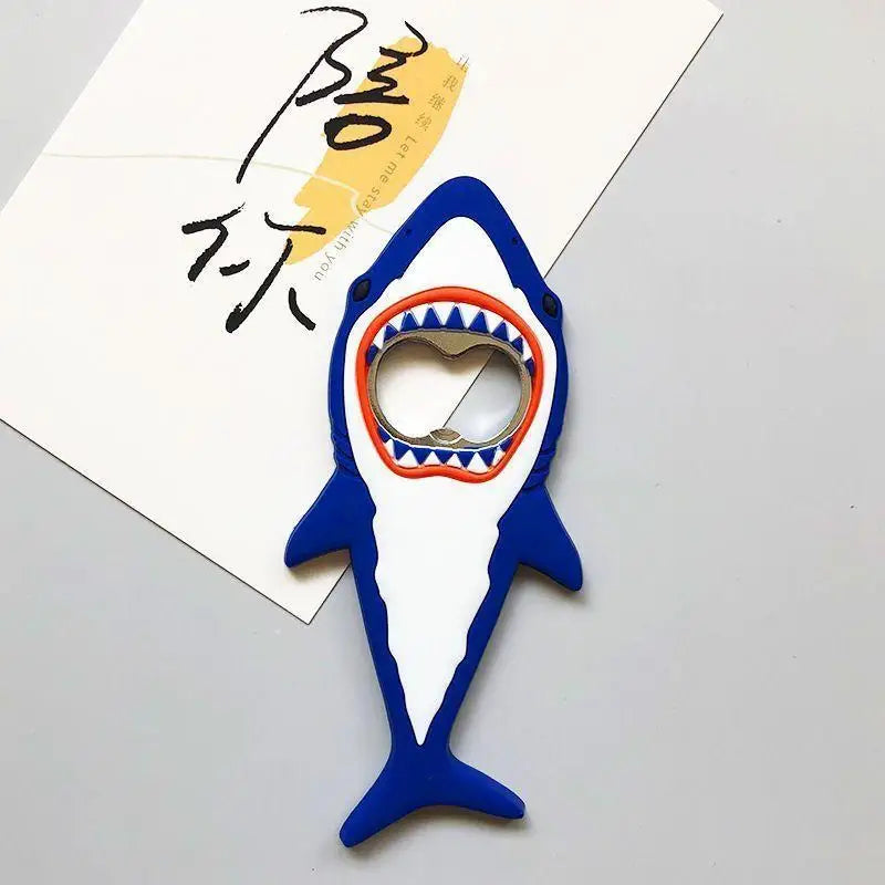 Bottle Opener Shark Magnet Beer Fridge Stickers Practical Gadgets Lid Qme 4