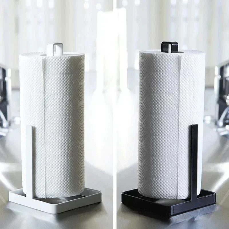 Kitchen Metal Roll Paper Holder Portable Tools Roll Paper Towel Holder Bathroom Tissue Stand Silver Napkins Rack Home Storage Qme