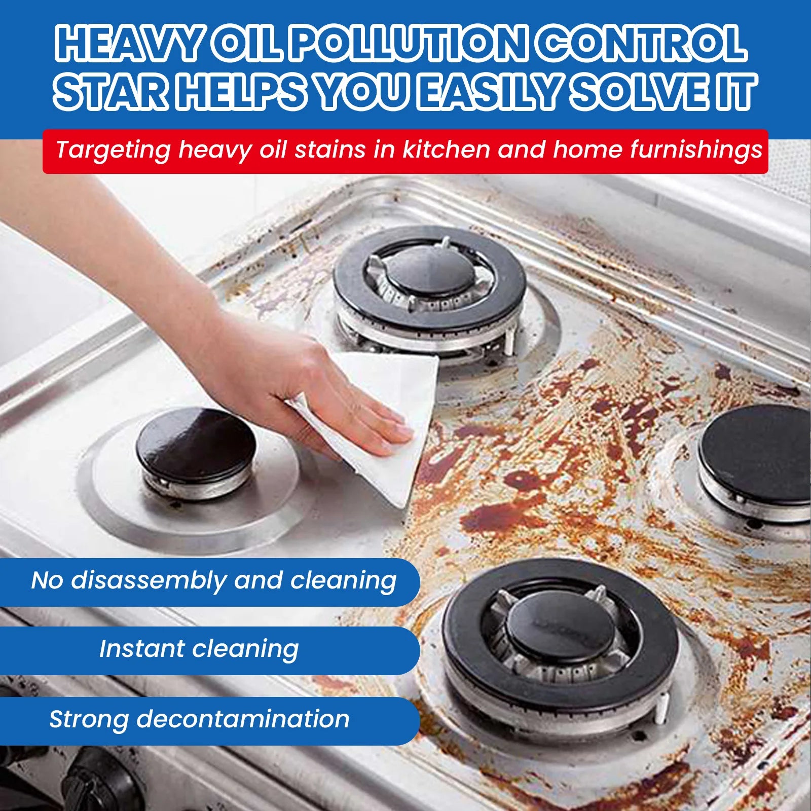 Kitchen Grease Cleaning Tablet Range Hood Stove Oven Washing Heavy Oil Stains Dirt Removal Degreasing Kitchen Detergent Tablets Qme