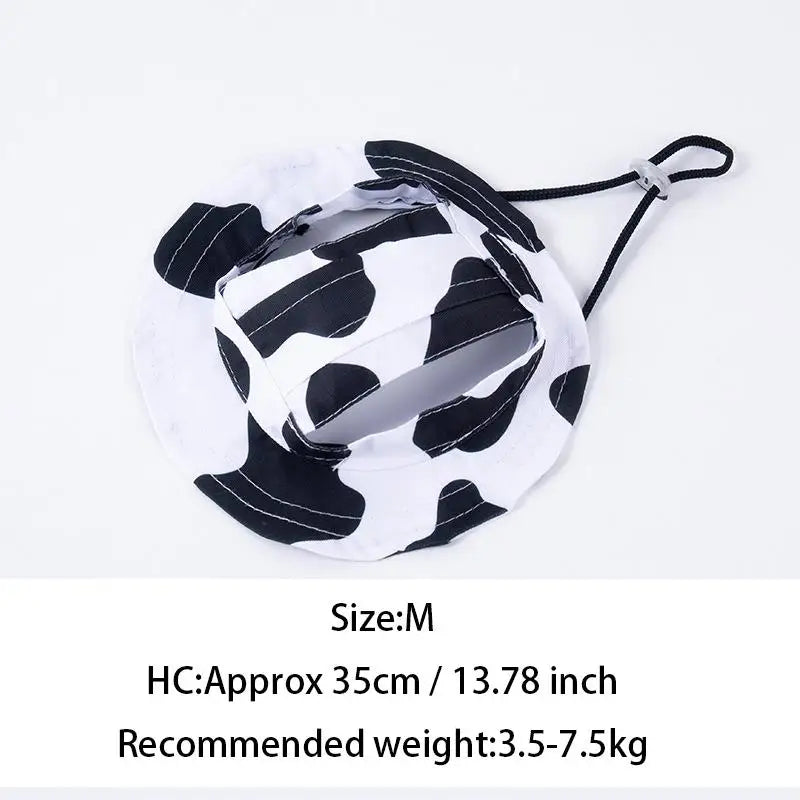 Pets Hat Ear Holes Adjustable Baseball Cap Medium Small Dogs Summer Qme M Blcak white