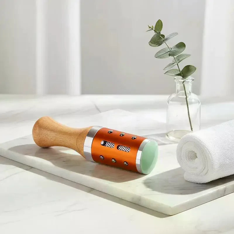 360 Rotation Jade Moxibustion Stick Raised Point Massage Gua Sha Tool Qme