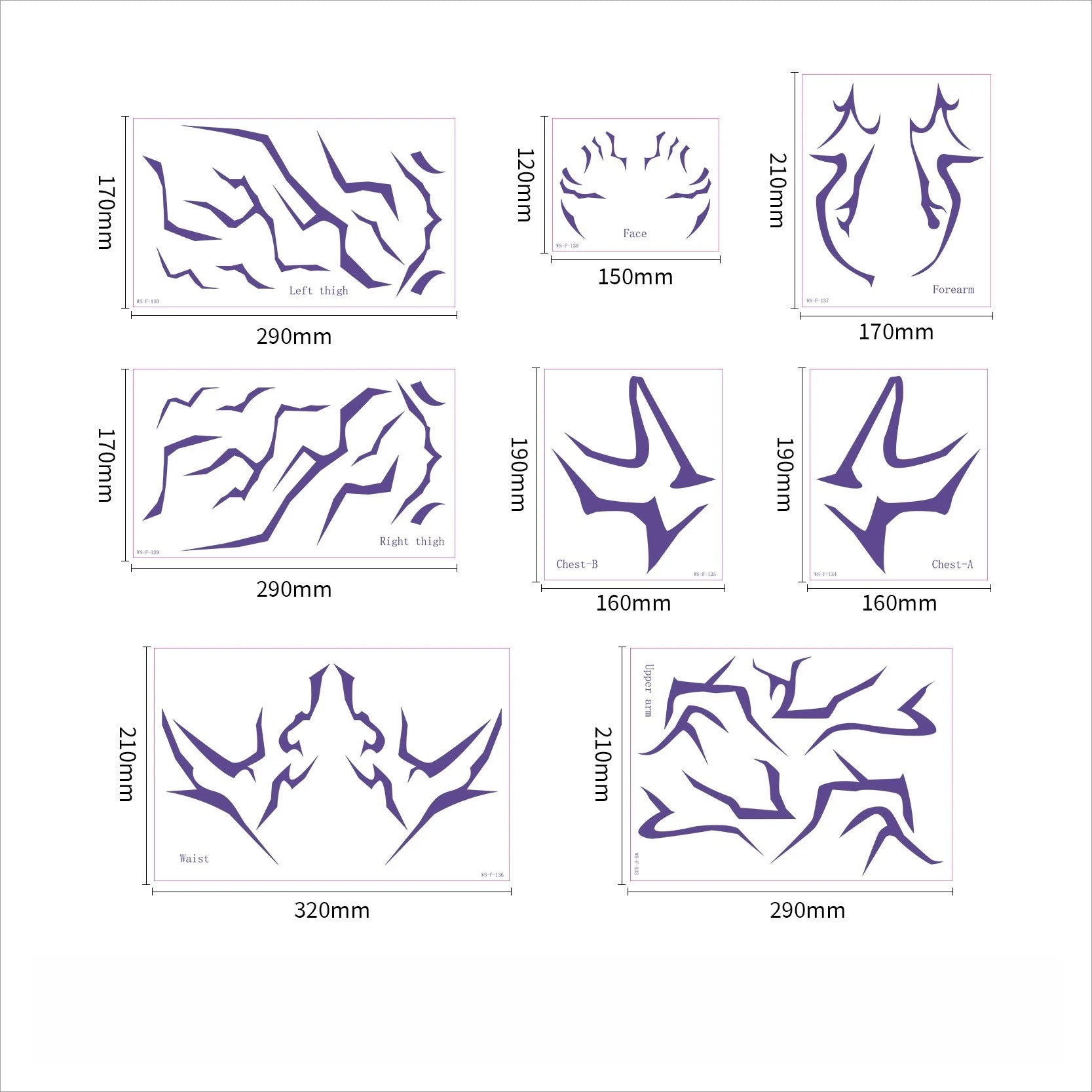 A 8PCS Demon Temporary Tattoo Set Patters Birthday Party Anime Stickers Boys Girl Haloween Cosplay Tattoos Qme