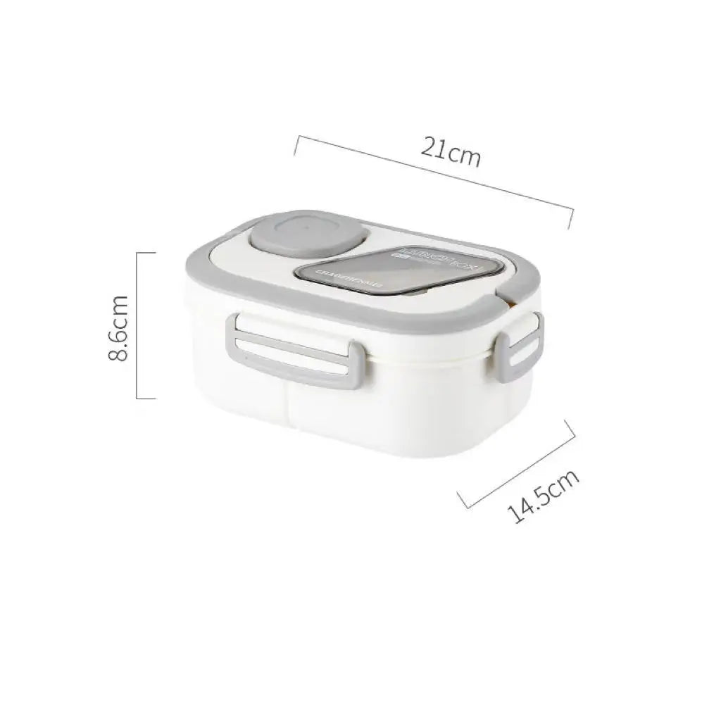 Portable Leakproof Bento Lunch Box Microwave Safe Salad Food Qme white 8 inch