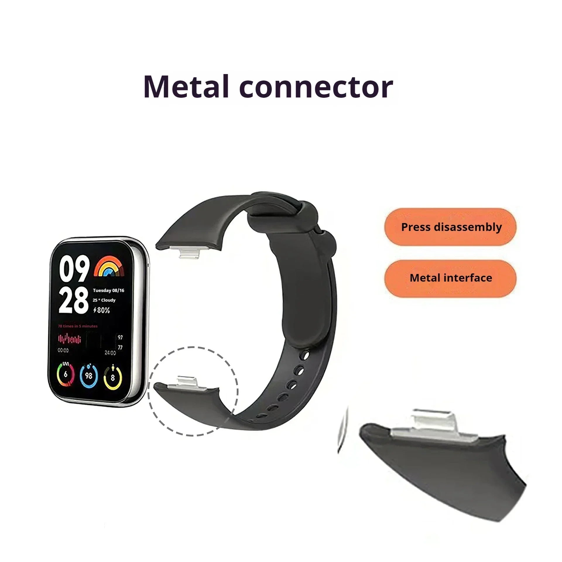Strap+case for Xiaomi Mi Band 8 Pro Strap Smart Band Protective Case Silicone Wristband Bracelet for Miband 8Pro Qme