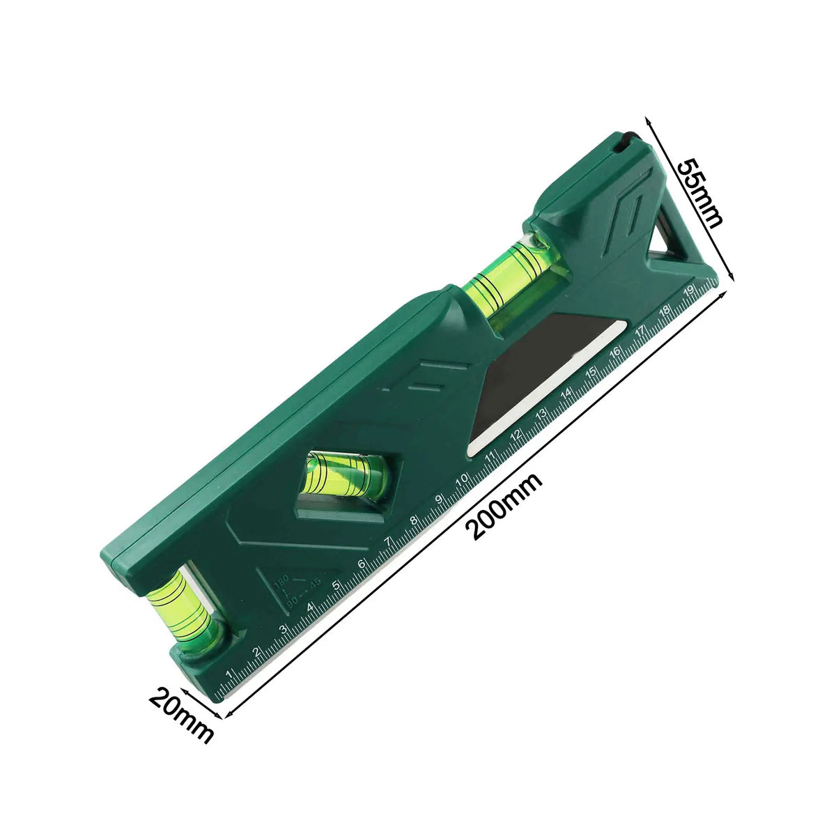 Portable Level Ruler Bubble Precision Magnetic Lever Angle Gauge Qme 200mm green