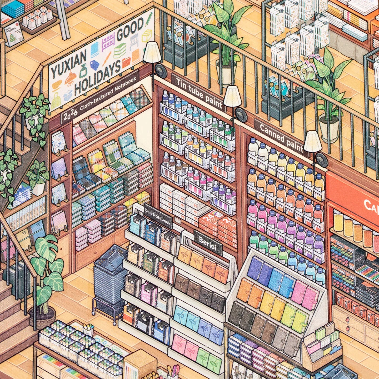 Stress Relief Restock Sticker Book, Shop Scene Organizing Decor Papers, Multi-Scenery Design, Perfect for DIY Lovers Qme