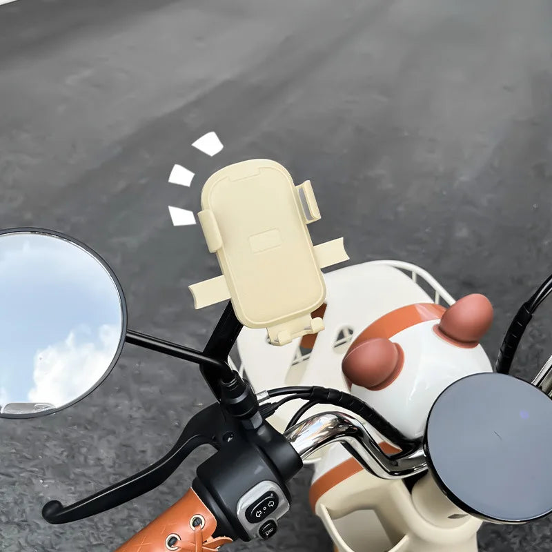 Mobile Phone Holder Car Battery Motorcycle Cute Car Universal Electric Navigation Handlebar Type Rear View Mirror Holder Stand Qme Rear view mirror A