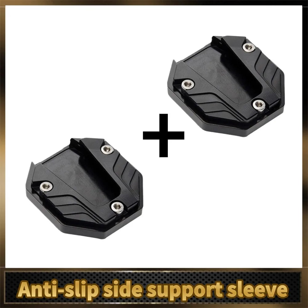 1pair Aluminum Alloy Motorcycle Bike Kickstand Extender Foot Side Stand Extension Foot Pad Support Plate Motorbike Accessories Qme