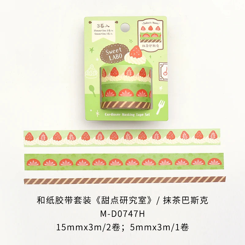 Retro Food and Desserts Japanese Stationery Tapes 3Rolls Creative DIY Scrapbooking Stickers Handbook Decorative Journal Supplies Qme D Hot sale