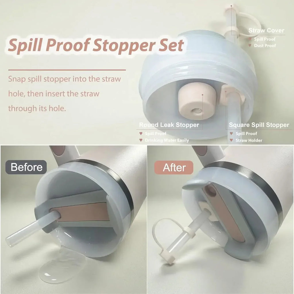 Accessories Silicone Spill Proof Stopper Straw Cover Cap 9- Straws Qme