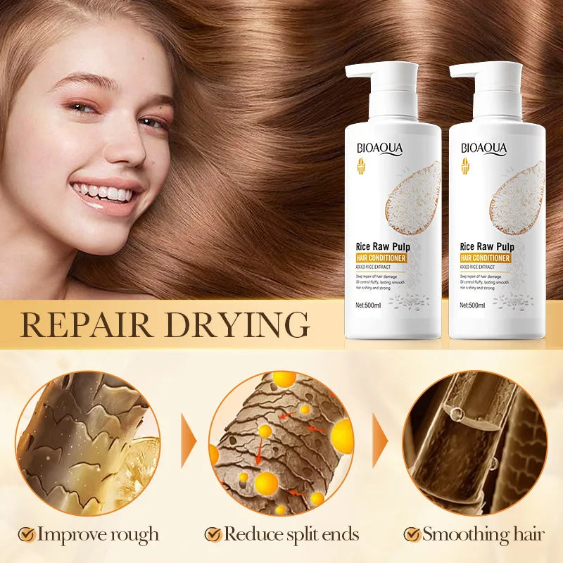 Rice Conditioner Deeply Repairs Damaged Hair Controls Oil Moisturizes Qme