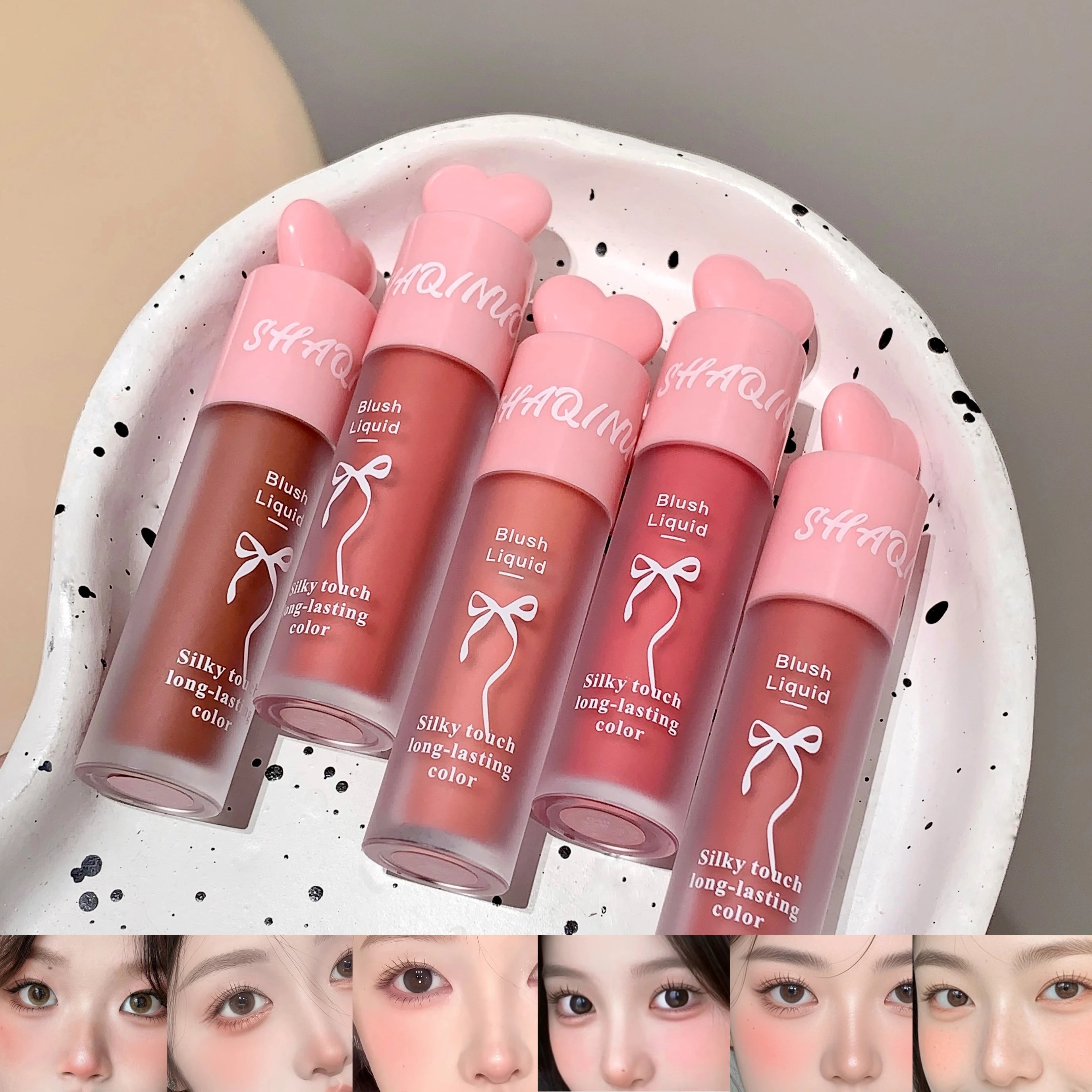 SHAQINUO Liquid Blush Natural Low Saturation Water Light Sponge Brush Qme