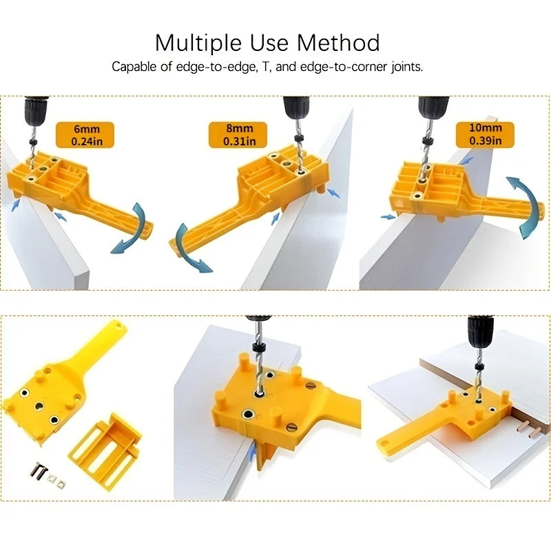 Wood Drilling Locator Jig Handheld Hole Punch Guide Positioning Tool Plastic Drill Guide Template For Woodworking Hole Drilling Qme