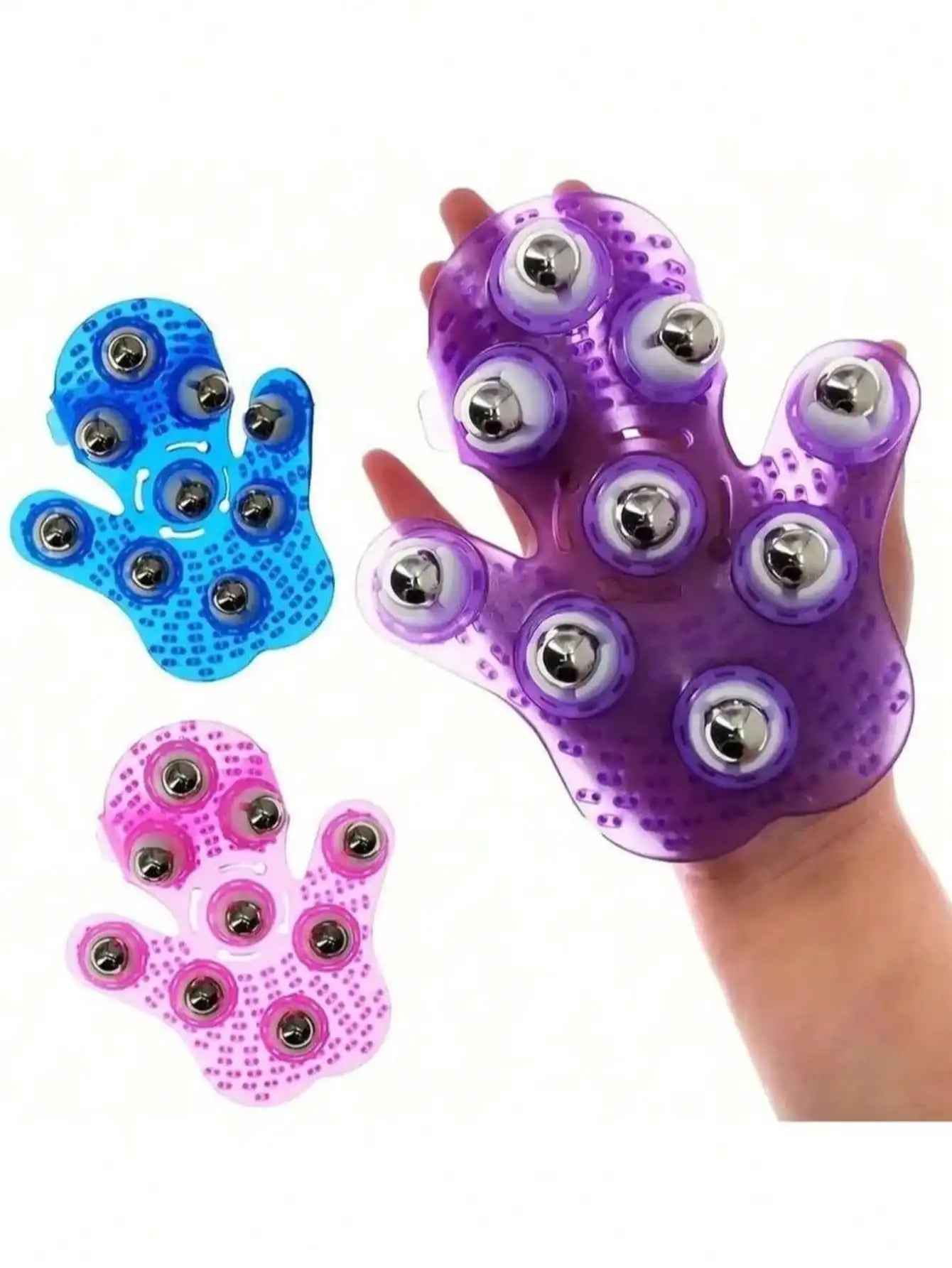 360 Rotating Silicone Body Massager 9 Steel Balls Full Abdomen Leg Qme