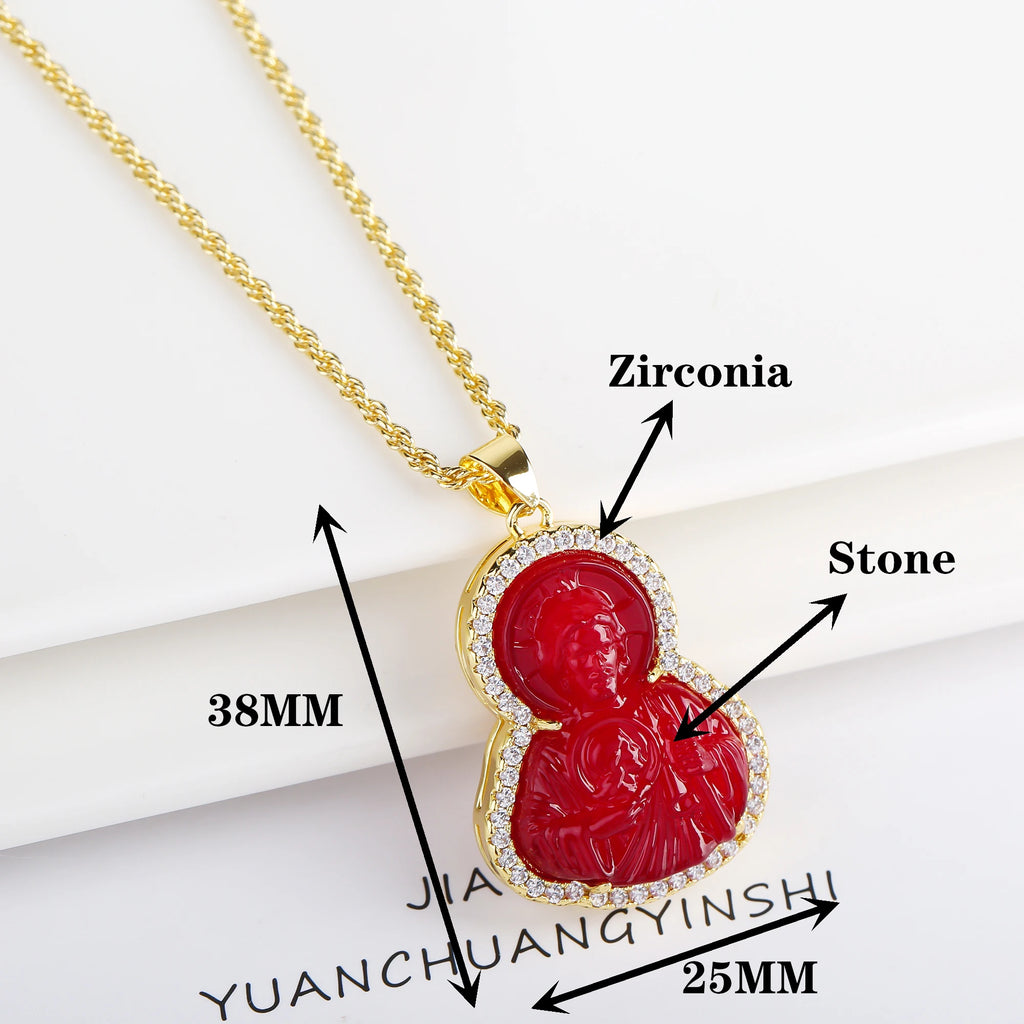 Punk Religious Character Judas Zirconia Pendant Necklace Fashion for Man Woman Christian Catholic St. Jude Jewelry Daily Wear Qme