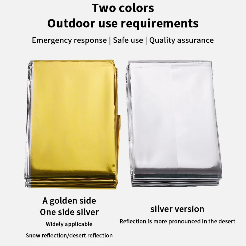 Essential Outdoor Gear Waterproof Emergency Blanket Warmth Survival Qme