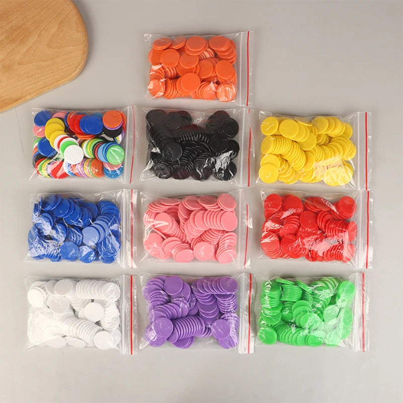 Math Learning Montessori Toy 100 X Plastic Poker Chips Bingo Chip Qme