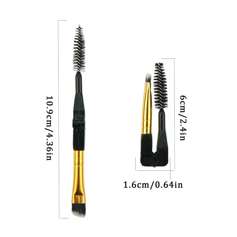 Makeup Brushes 1 Lash Eyebrow Brush Dual Ended Angled Spoolie Folding Qme