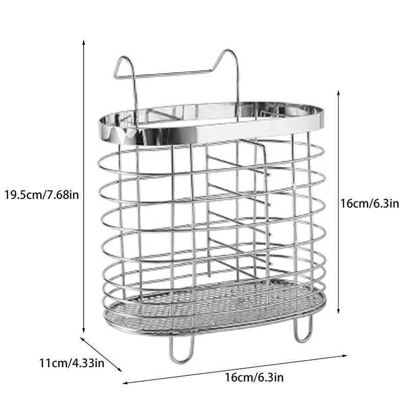 Suspension Household Stainless Steel Kitchen Cutlery Holder Drainer Qme
