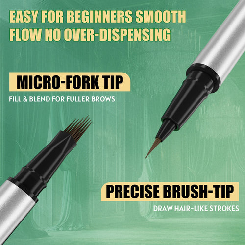 2 in 1 Dual-Ended Eyebrow Pencil & Eyeliner, Waterproof Sweat-Proof Smudge-Proof Fade-Resistant 4D Microcarving Realistic Eyebro Qme