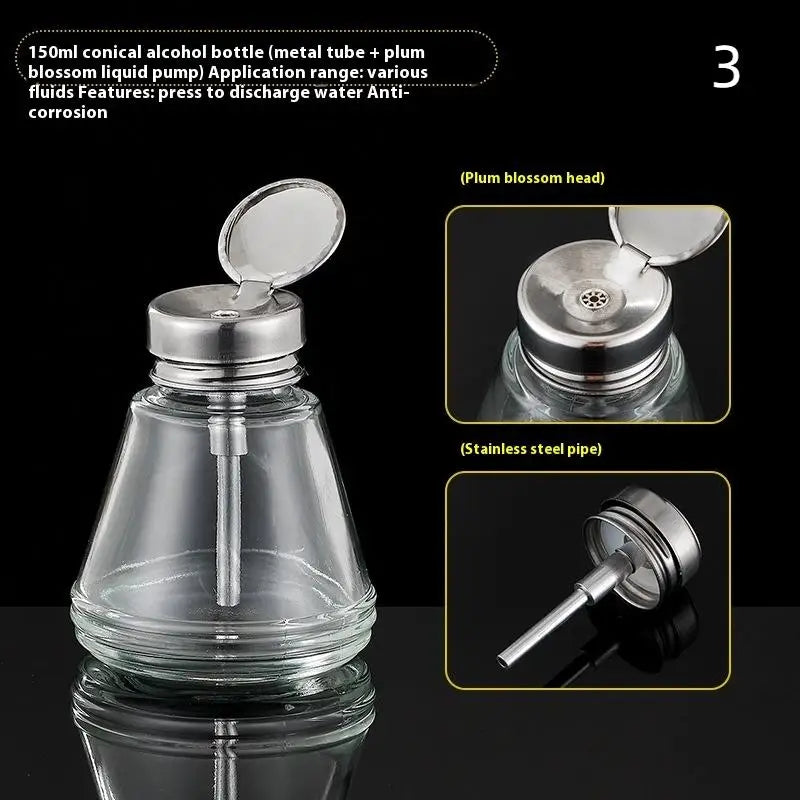 Refillable Glass Nail Storage Bottle Empty Pump Dispenser Polish Qme 3