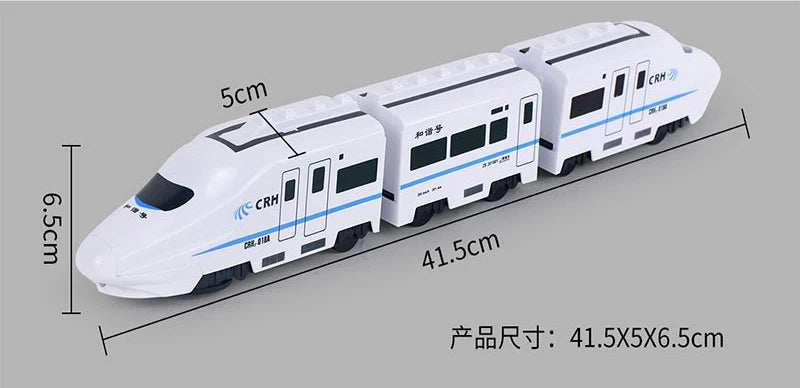 Kids DIY Simulation High Speed Railway Train Toy Car Electric Sound Light Model Train Educational Toys Boys Girls Gift Birthday Qme 3 carriages