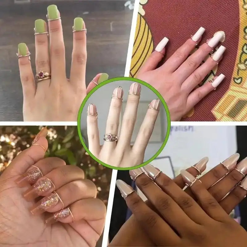 Stylish Nail Rings Women Elegant Fingertip Cover Daily Use Reuse Qme