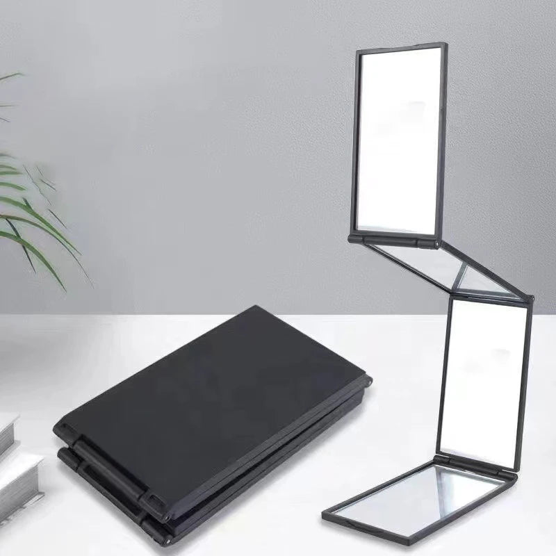 Self Hair Cutting Makeup Mirror Beauty Tool 4 Way 360 Degree Handheld Qme
