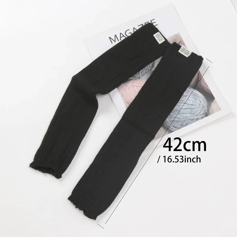 Women Y2K Fashion Fingerless Mittens White Black Cosplay Anime Gloves Qme