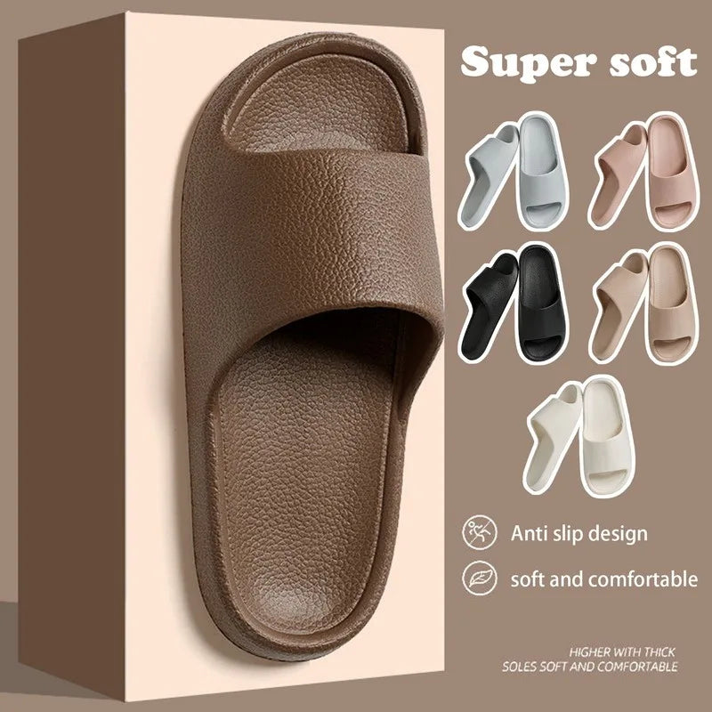 Summer Fashion Slippers Women Shoes Cloud Slippers For Men Home Flat Sandals Massage Flip Flops Couples Bathroom Indoor Slides Qme