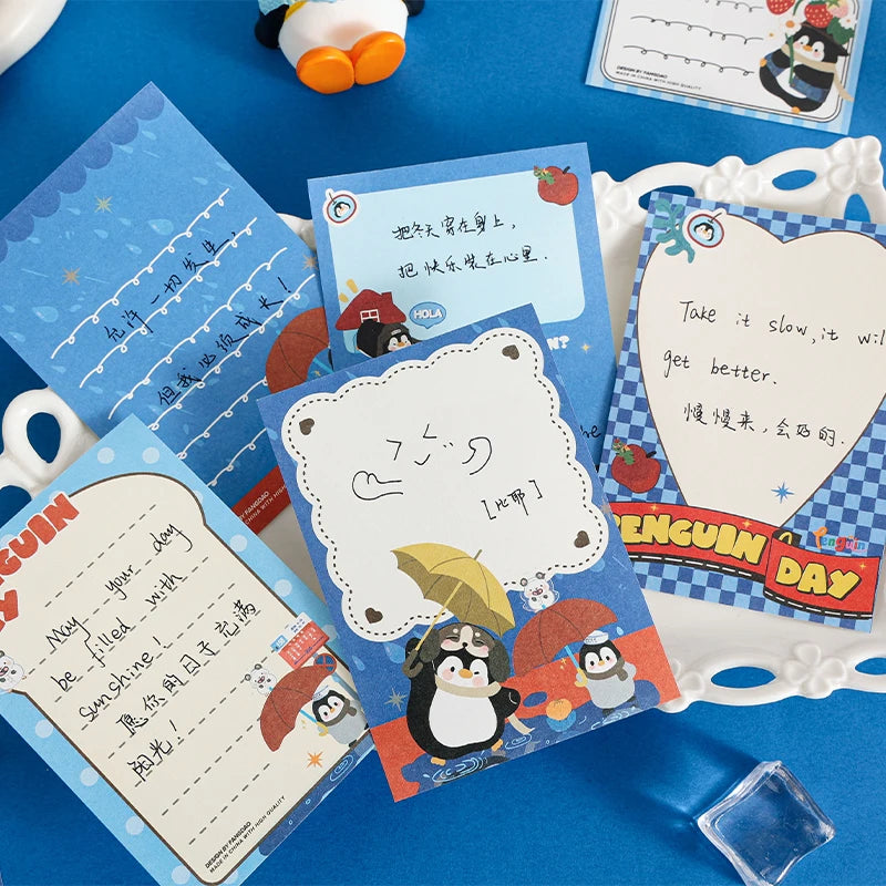 TIANZI 60/240 Pcs Penguin Theme Loose Leaf Decorative Paper Notes Memo Message To-Do List Office Stationery Supplies Qme