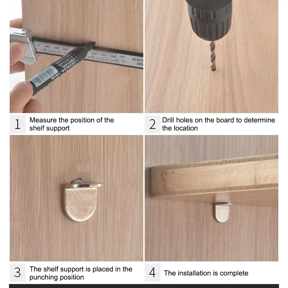 20pcs 5mm L - Shaped Shelf Support Studs: Fix Wooden/Glass Boards in Cabinets, Ideal Furniture Bracket Holders Qme
