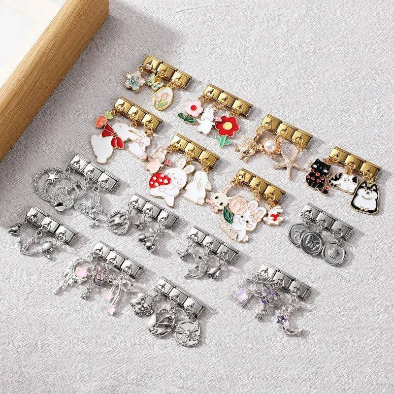 Fashion 3PCS Pendant Series Lovely Dogs Cats Italian Charm Link Stainless Steel Fit 9mm Italian Chain Bracelet DIY Making Gifts Qme