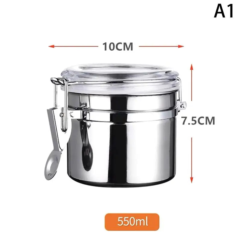 304 Stainless Steel Airtight Food Container Moisture-Proof Grain Storage Can for Kitchen Qme A1