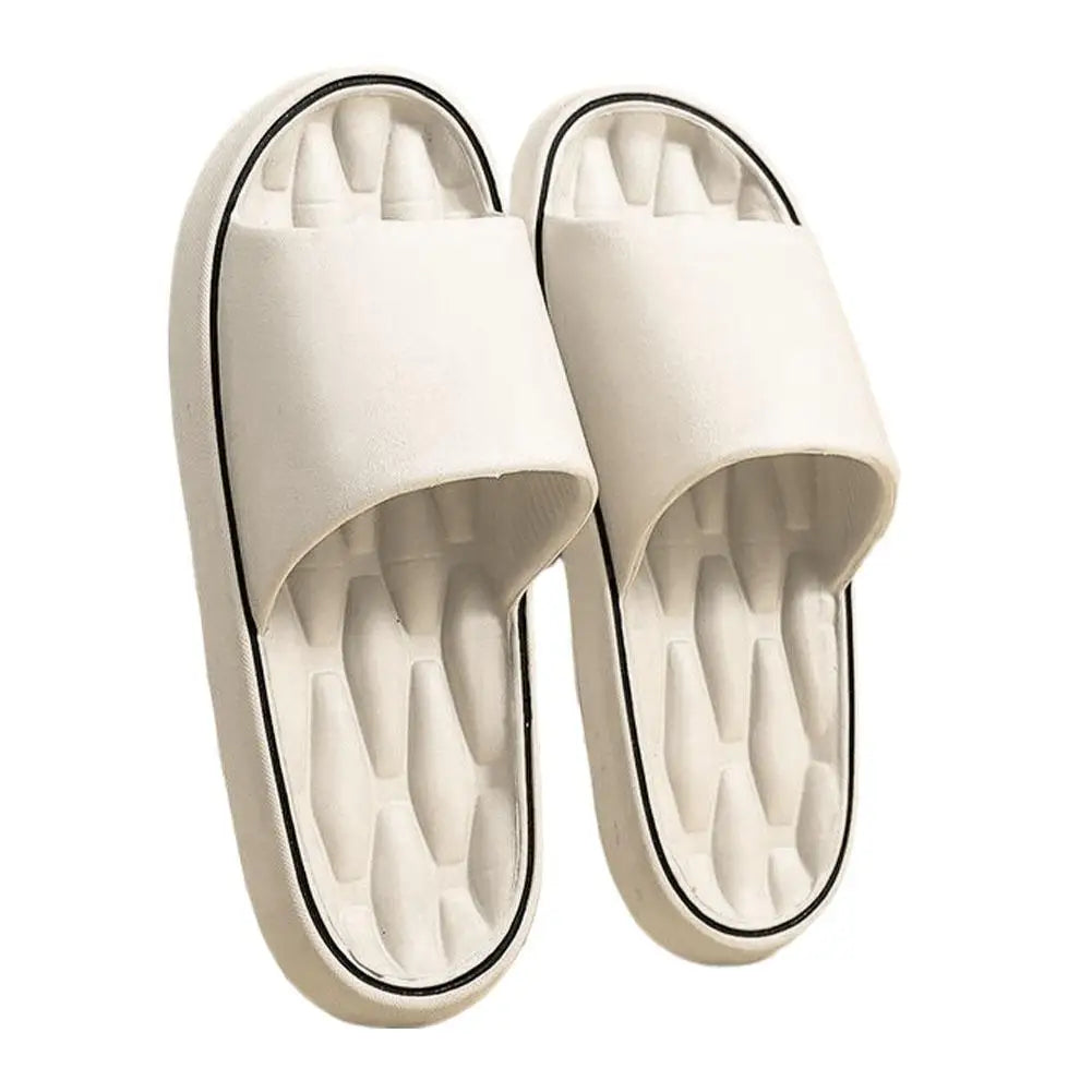 NEW Super Light Soft Slippers Simple Fashion Slides EVA Elastic Shoes Colorful Sneakers In Door Bathroom Flip Flops Qme 36-37 white