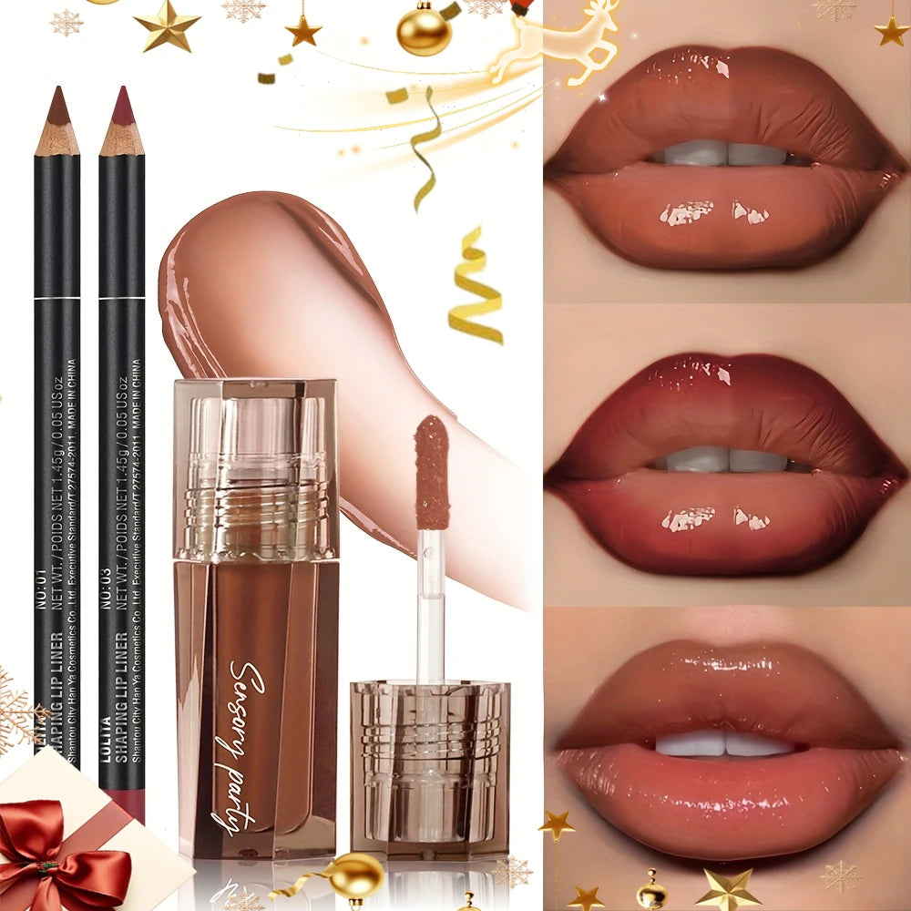 Moisturizing Waterproof Lip Gloss Liner Pen Non-stick Cup Bright Qme