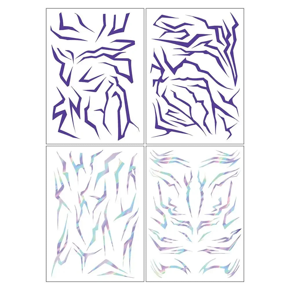 1 Sheets Temporary Tattoos, Purple Bold Makeup for Cosplay Role Play, Waterproof Face Art Stickers E0Z5 Qme 01 China