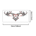 Love Heart Succubus Tattoo Sticker Temporary Tattoo Waterproof Long-Lasting Symmetrical Sexy Pattern for Women Belly Leg Chest C Qme SS-049